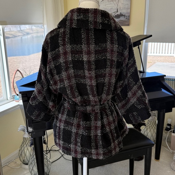 Linea Domani wool blend wrap coat jacket - Picture 7 of 16